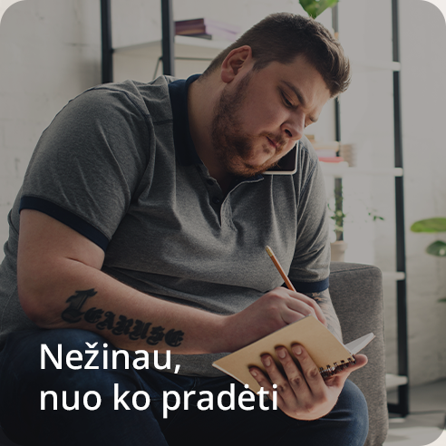 Nezinau nuo ko pradeti mygtukas